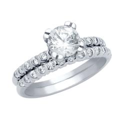 Set inele argint 925 rodiat cu pietre albe [0]